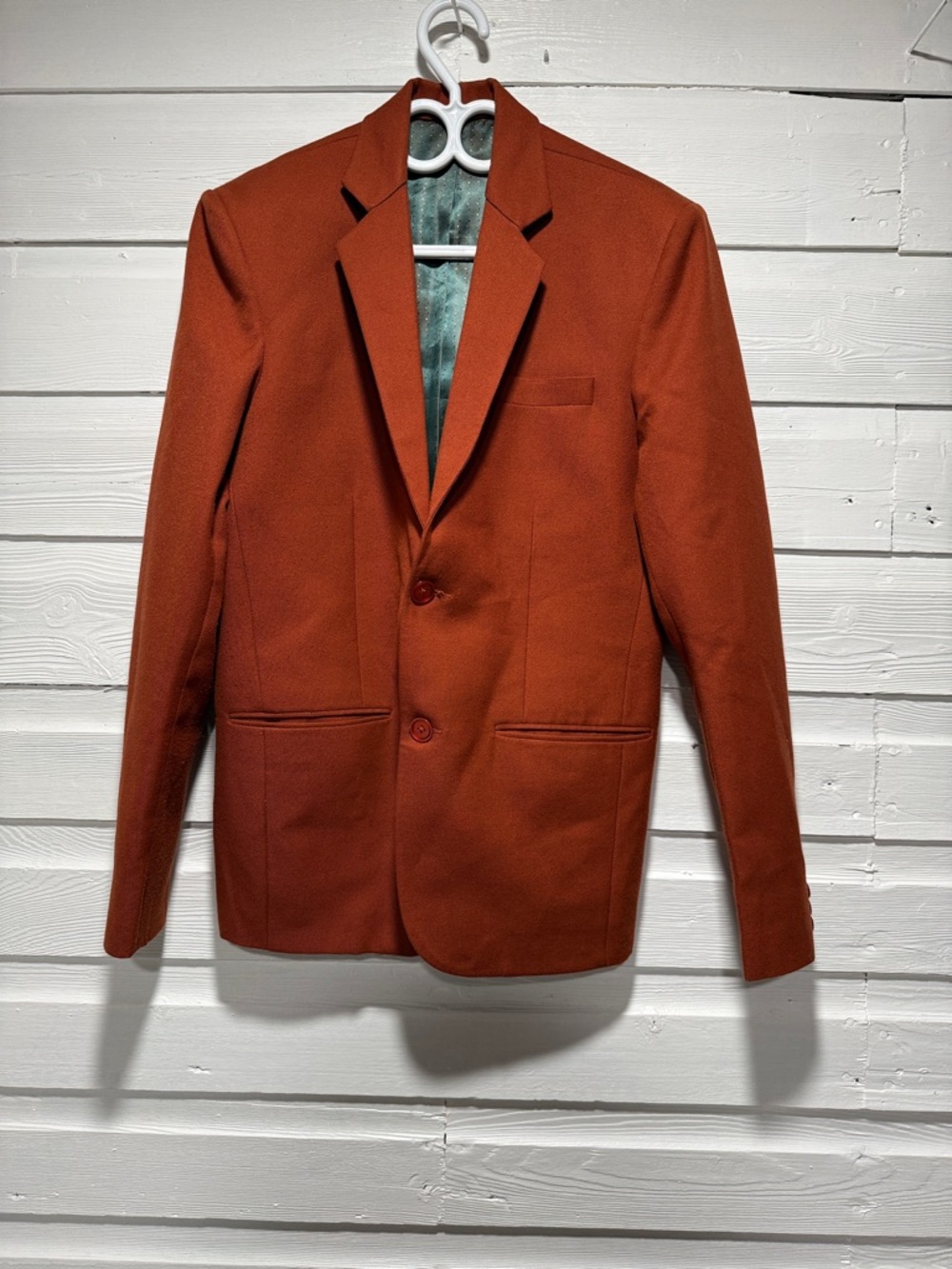 Vintage unisex Rust Orange Blazer - Classic Two-Button Suit Jacket